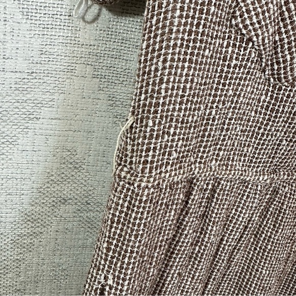 Vintage brown and white tweed jumpsuit with shoulder pads - Picture 6 of 7